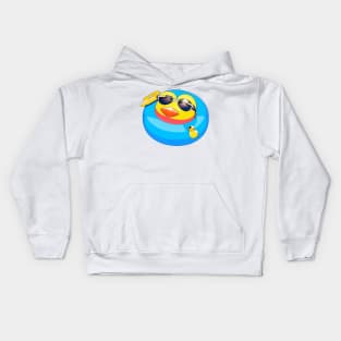 Sunglasses Rubber Duck Swimming Kids Hoodie